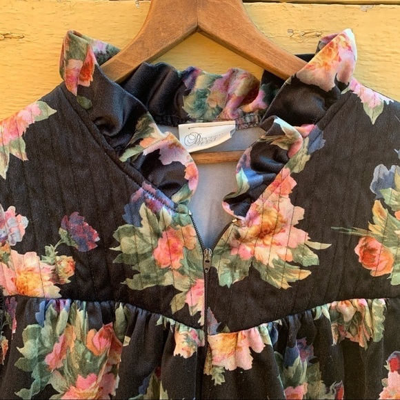 Vintage Floral Cottagecore Long Gown Robe Prairie - Picture 3 of 8